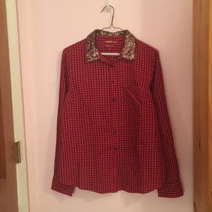 MERONA SEQUIN COLLAR BLOUSE